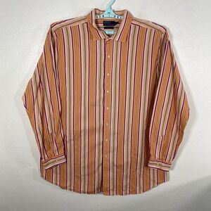 Polo Ralph Lauren Shirt Mens 4XLT Tall Orange Westerton Button Up Striped